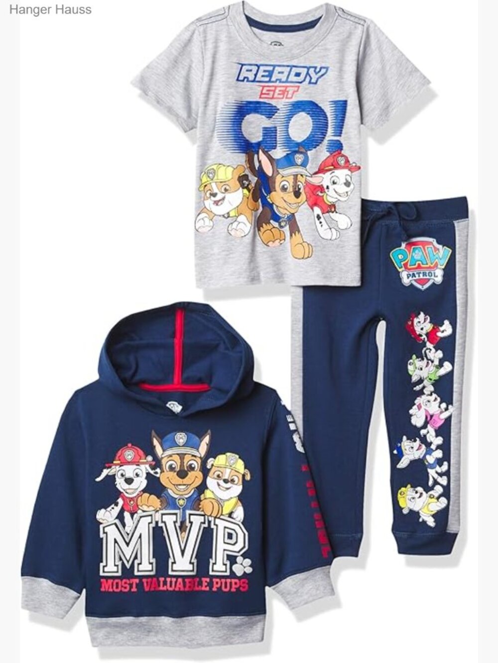Boys 3-Piece Paw Patrol Outfit Set Hoodie Tee Jogger Toddler 2T-5T